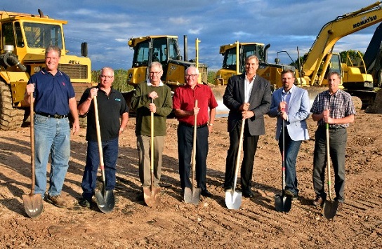 Above from left: Supervisor Esser, Chairman Salvaggio, Supervisors Wattson, Pipkorn and Wickert, Matt Burow (Catalyst Construction), and Mike Frede (Venture Space).